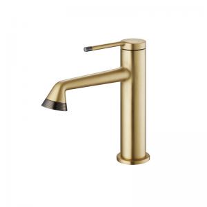 China Gold Basin Mixer Faucet Brass Single Lever Lavatory Faucet on sale