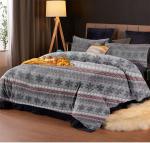 Customized Size Velvet Bedding Set 4pcs Thick Flannel Fleece Duvet Cover for