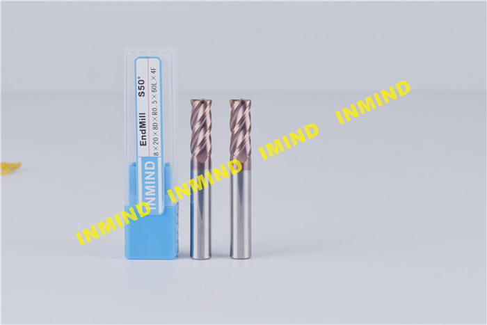 2 Flute 4 Flute Corner Radius End Mill with SiN AlTiN Coating R1.0 Corner