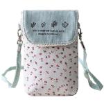 Custom cute fresh washable floral cotton mini crossbody cell phone purse bag for