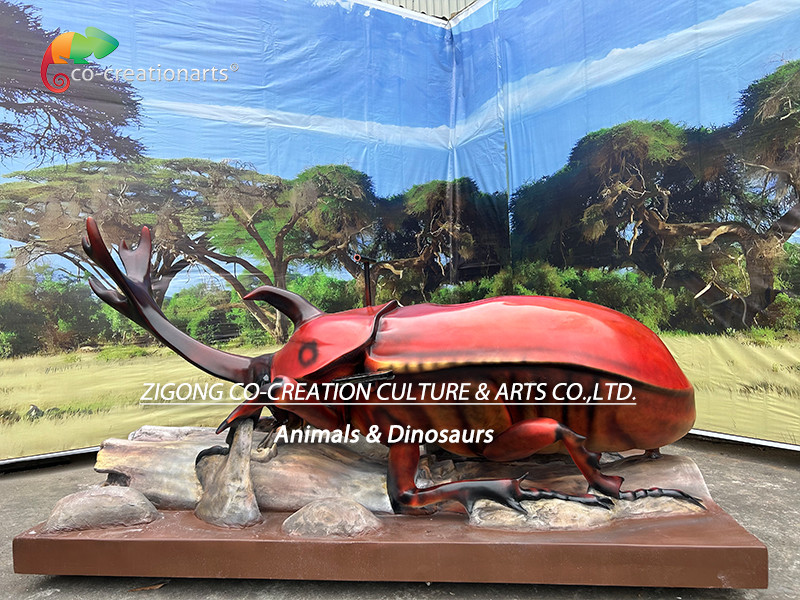 Realistic Simulated Weatherproof Fiberglass Insect Beetle For Theme Decoration