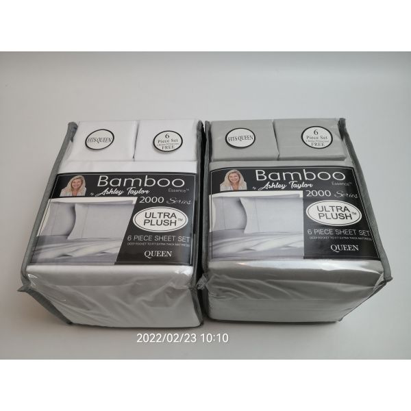 Modern Style 2200 Thread Count Bamboo Fabric Sheet Set 6pcs Set Sheet Pillowcase Sets