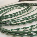 Green Painted Razor Barbed Tape Anti Climbing Weather Resistant Durable