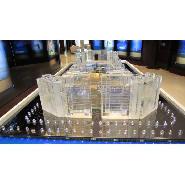 Transparent Architectural Scale Model Multi Building Scale Model For Real Estate