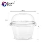 Food grade plastic packaging 120ml PET clear yogurt cup with dome lid