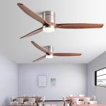 Hot Selling Wooden 52 Inch Modern 3 Leaf Intelligent Remote Control LED
