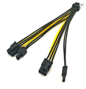 China 18AWG Wire Harness Assembly 8 Pin Female To Dual 8 Pin Male PCI Express Adapter Cable on sale