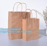 High Brightly Brown Kraft Paper Bag With Handle Custom Print Logo,Kraft Paper