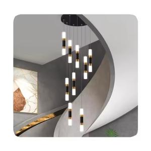 Wholesale Indoor Living Room Staircase Modern High Ceiling Chandelier with Dimmable Aluminum Acrylic LED Lights from china suppliers