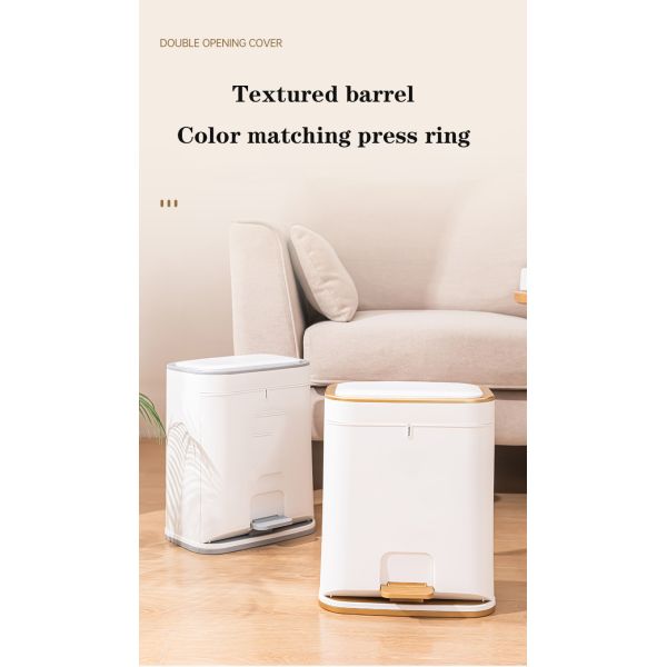 Patent Plastic Kitchen Can with Press Type Lid Large Capacity Pedal Waste Bin