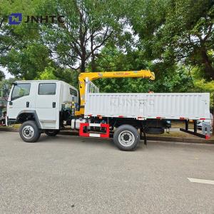 Wholesale HOWO Crane Truck 4X2 6 Wheels Crane 5 Ton Cargo Truck With 12ton Straight Arm Crane Truck from china suppliers