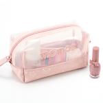 PU Leather Toiletry Travel Bags With Zipper Closure