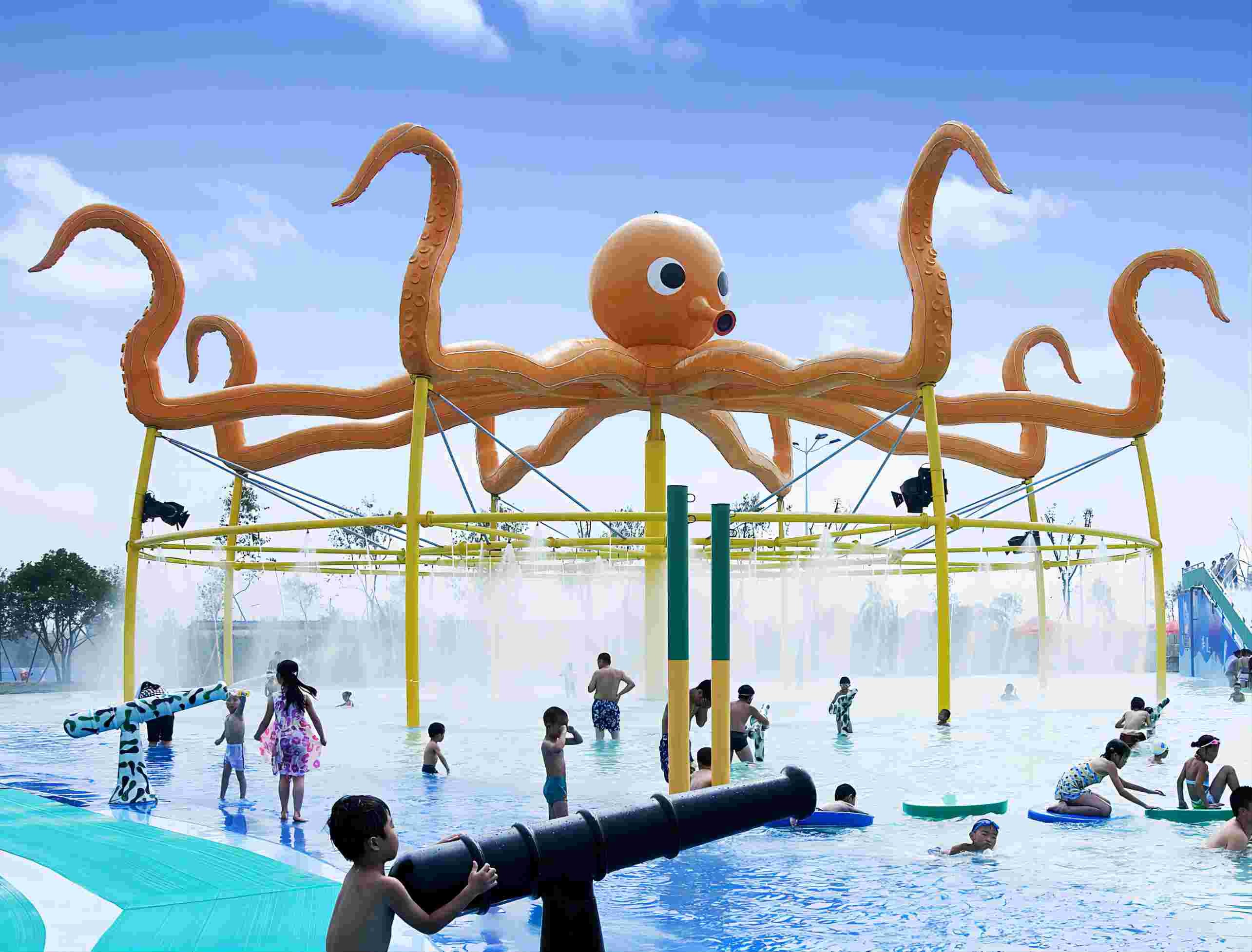 Aqua Park Equipment Octopus Commercial Spray Park Equipment With Water Spray