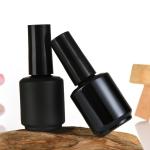 2025 Empty 8ml 15ml Brown Glass Round Nail Polish Bottles With Cap and Fan Brush