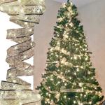 Christmas Decoration LED Ribbon Lights Christmas Tree Ornaments DIY Lace Bows