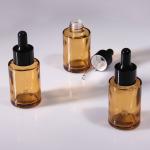 Empty 15ml 30ml Frosted Glass Face Oil Serum Bottle Packaging Glass Pump