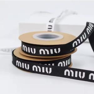 Wholesale Customized Logo Printing 13mm Grosgrain Ribbon Roll in Black White for Bottle Flowers from china suppliers