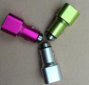 Wholesale Rapid Colored Lightning Cable Car Charger Metal Housing Two Charging Ports from china suppliers
