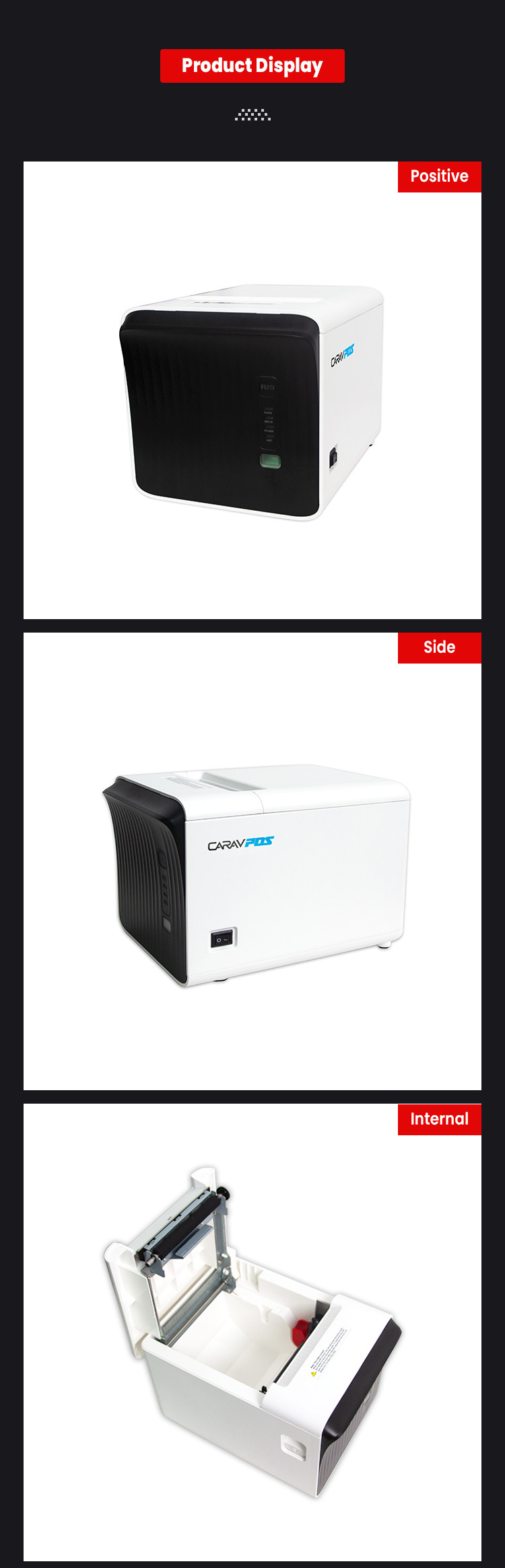 Fast Speed Carav Restaurant POS Receipt Printer 1 Year Warranty For Food Store