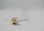 Boston Round 30ml Clear Glass Dropper Bottles , Empty Cosmetic Bottles 1oz