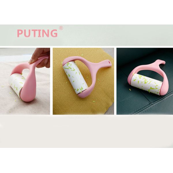 Puting reusable sticky roller dust pet hair remove cleaning washable lint carpet clothes brush bow mini
