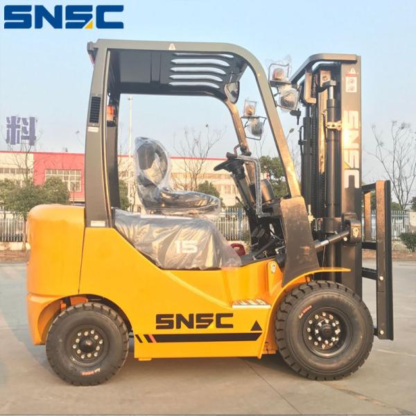 Heavy Forklift 1.5 Ton Gasoline LPG Dual Fuel Truck with Triangle Wide Rearview