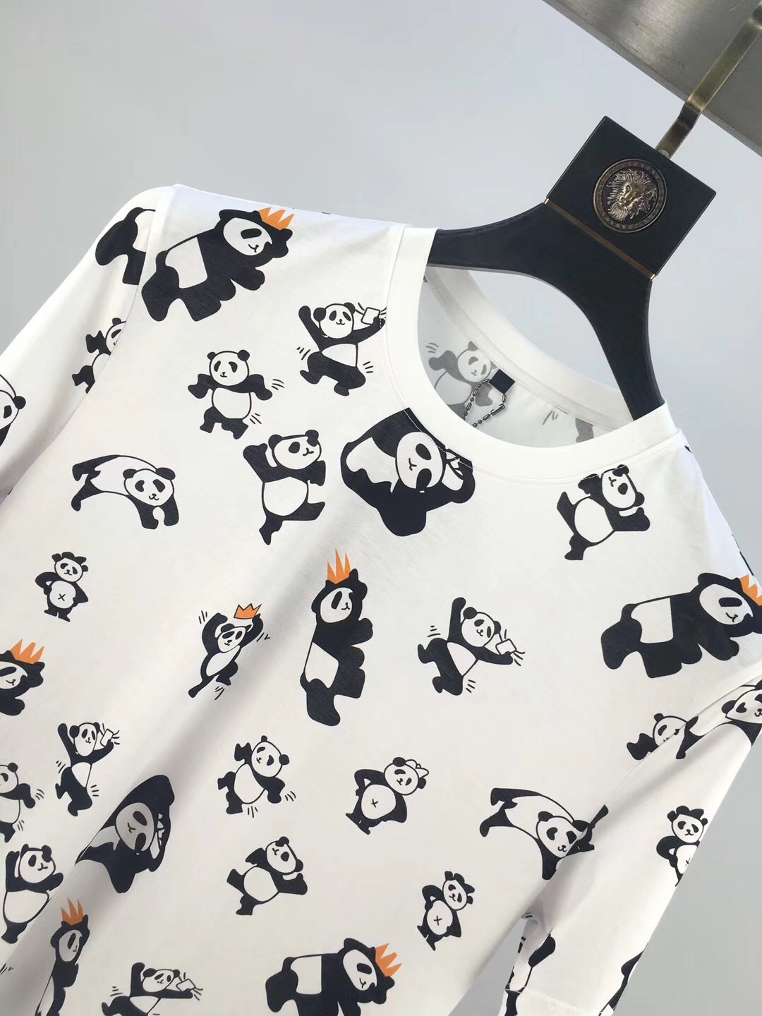 Best quality Unisex 100% Cotton T Shirt Women Quick-drying Full Panda Printing T-shirt