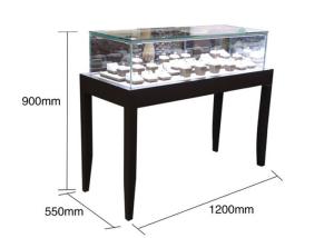 China Matte Black Color Pull - drawer Glass Table Display Counter 1200X550X900MM on sale