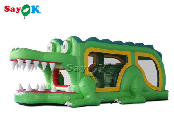 Inflatable Dry Slide Jumping Bouncer Outdoor Indoor Green Alligator Inflatable