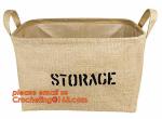 100% jute storage basket,natural jute material collapsible decorative storage