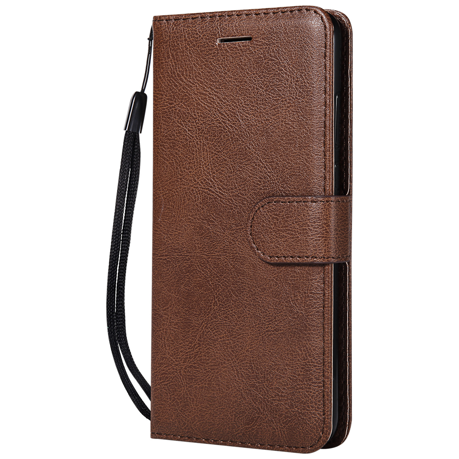 Huawei P20 Pure Color Leather Wallet Protective Case with Card Slots