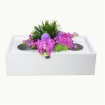 ABS Sliding Door Metal Storage Cabinet With Flower Pot Holder