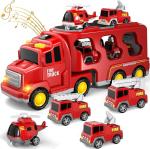 Scale 1 18 Friction Toy Carrier Truck for Kids Fire Toys Boys Girls Transport