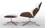Scandinavian Design Shrimp Lounge Chair , Leather Cor Shrimp Chair With Ottoman