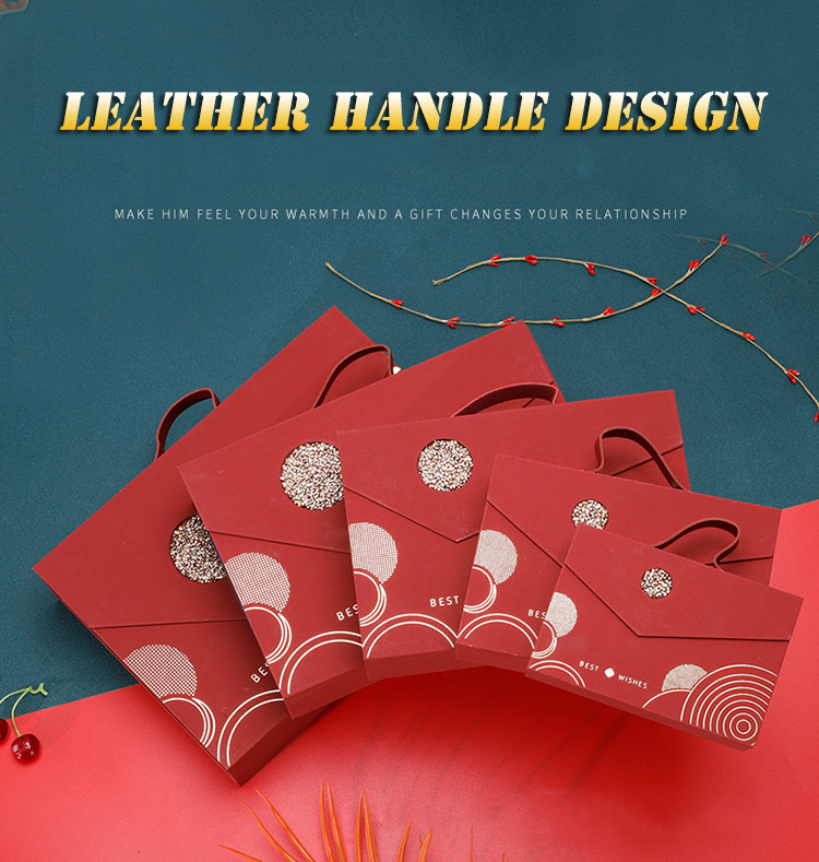 Cardboard Paper Wedding Gift Box Packaging With Magnetic Folding With PU Handle