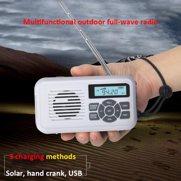 Emergency Radio Hand-crank Radio Stay Connected with Solar and Hand Crank Power