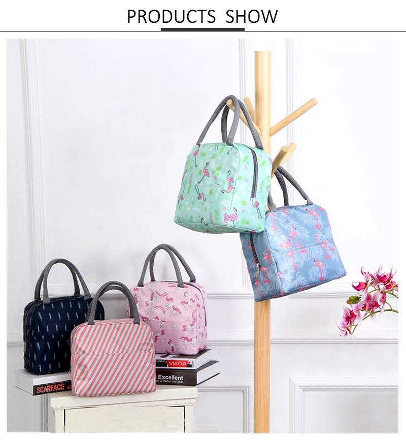 Custom Printed Striped Oxford Insulated Lunch Cooler Bags
