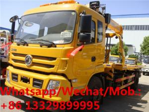 China High Quality DongFeng 8 Tons Rollback Wrecker Truck Mounted Crane Sale , on sale