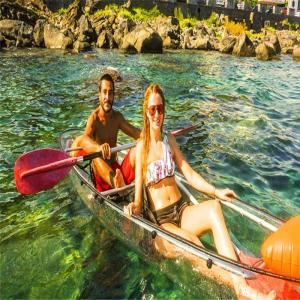 Wholesale 6mm Thickness See Through Bottom Crystal Clear Kayak With Paddles For Surfing from china suppliers