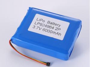 Wholesale 500 Cycles 3.7V 6000mAh Li-ion Battery for A Grade Li-polymer Cell Discharge Temperature -20°C To 60°C from china suppliers