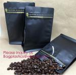 Aluminum Foil Gusset Square Block Flat Bottom Coffee Bag With Valve, Protein