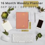 M Size 6.5*8.5 Inch Executive Weekly Planner Pink Monthly Agenda