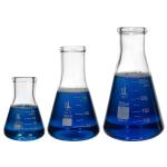 Narrow Mouth Erlenmeyer Flask With Rubber Stopper Glass Flask 5 Piece Set,