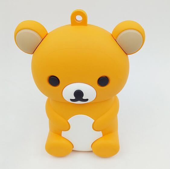 Fashion 3d Soft PVC Cartoon Bear Power Bank With High Quality USB Cable For