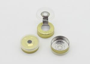 China 20mm Transparent Golden Aluminium Vial Seals , Medicinal Aluminum Crimp Seals on sale
