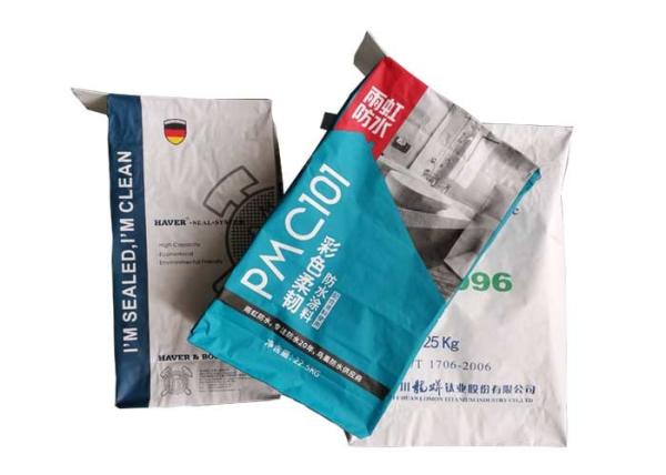 Brown White Pasted Valve Multiwall Paper Bags Tile Adhesive Easy Opening And