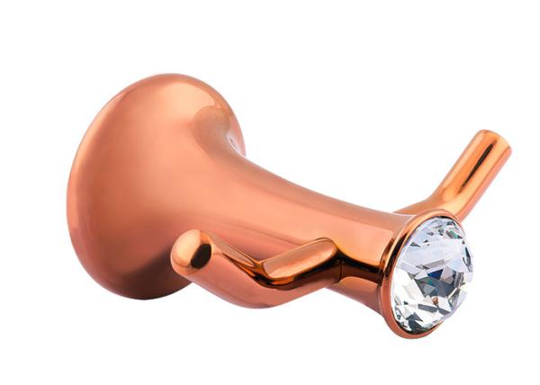 Zinc Alloy and Crystal Bathroom Accessory Robe Hook Modern Design Plate Rose