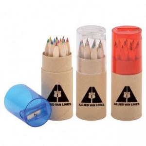China 3.5 inch 6pcs natural  colour pencil set with sharpener custom gift mini color pencil on sale