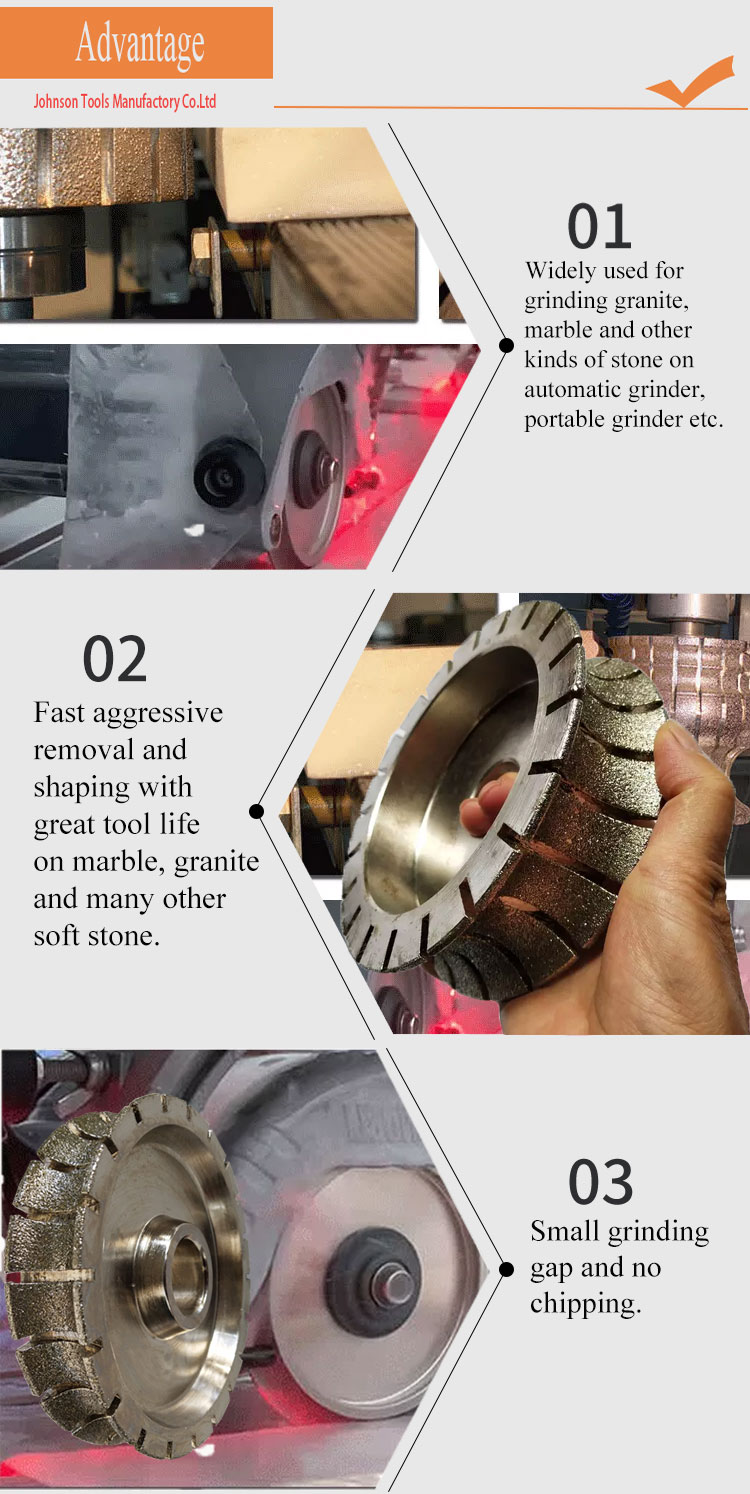 High Efficiency 140 Mm Electroplated Diamond Profile Grinding Wheels