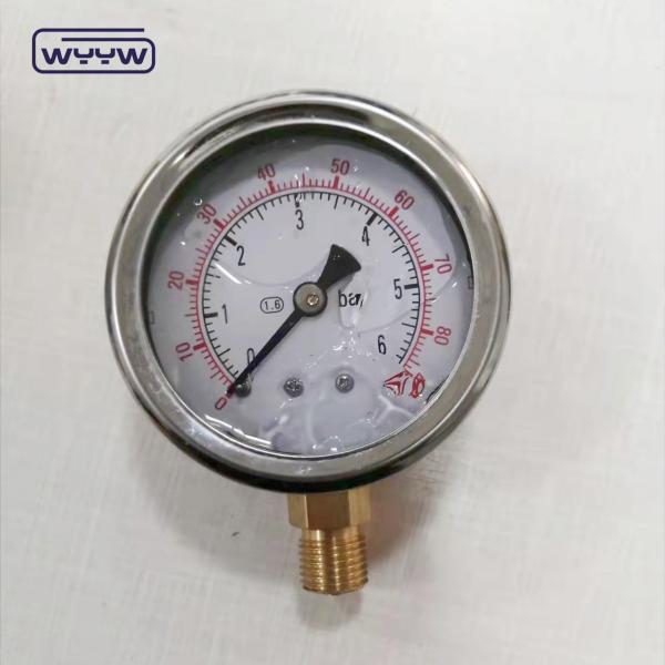0-250psi Bottom Oil Filled Mud Pump Hydraulic Pressure Gauges With Brass